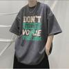 Pánská trička Letter Graphic Print Trička módní značky pro muže oversize trička Muži Oblečení Neformální Tričko Muž Letní Korejský Retro