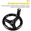 4.9inch Dia Hand Wheel, 3 Spoke Plastic Round Hand Wheel with Revolving Handle, for Lathe Milling Machine,12*125mm, Black