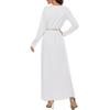 New Muslim Long Sleeve Inner Dress – 95% Cotton, Free Belt, 220g, Style 21001