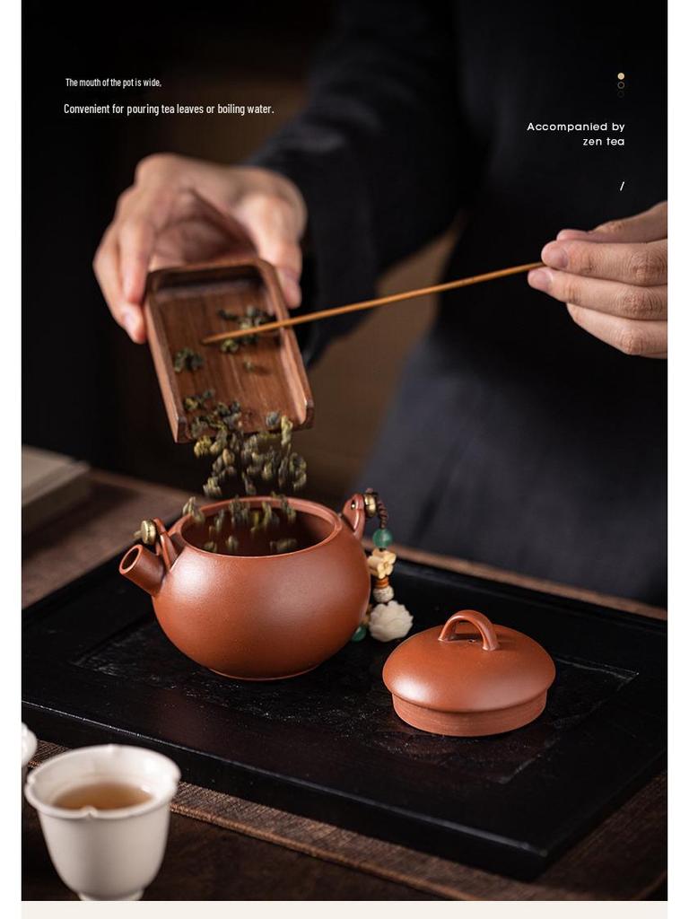 Original Purple Clay Anti-Scald Kung Fu Teapot with Handle - Chinese Style Ceramic Teapot in Gift Box