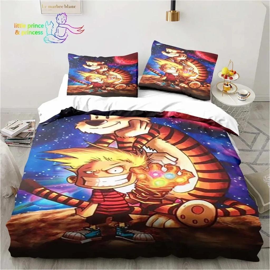 Cartoon Calvin Hobbes 3D Print Bedding Set Single Twin Full Queen King Size Bed Set Adult Kid Bedroom Bedding Gift
