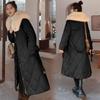 2026 winter new waist down cotton-padded clothes fashionable over the knee medium and long cotton-padded jackets thickened large fur collar