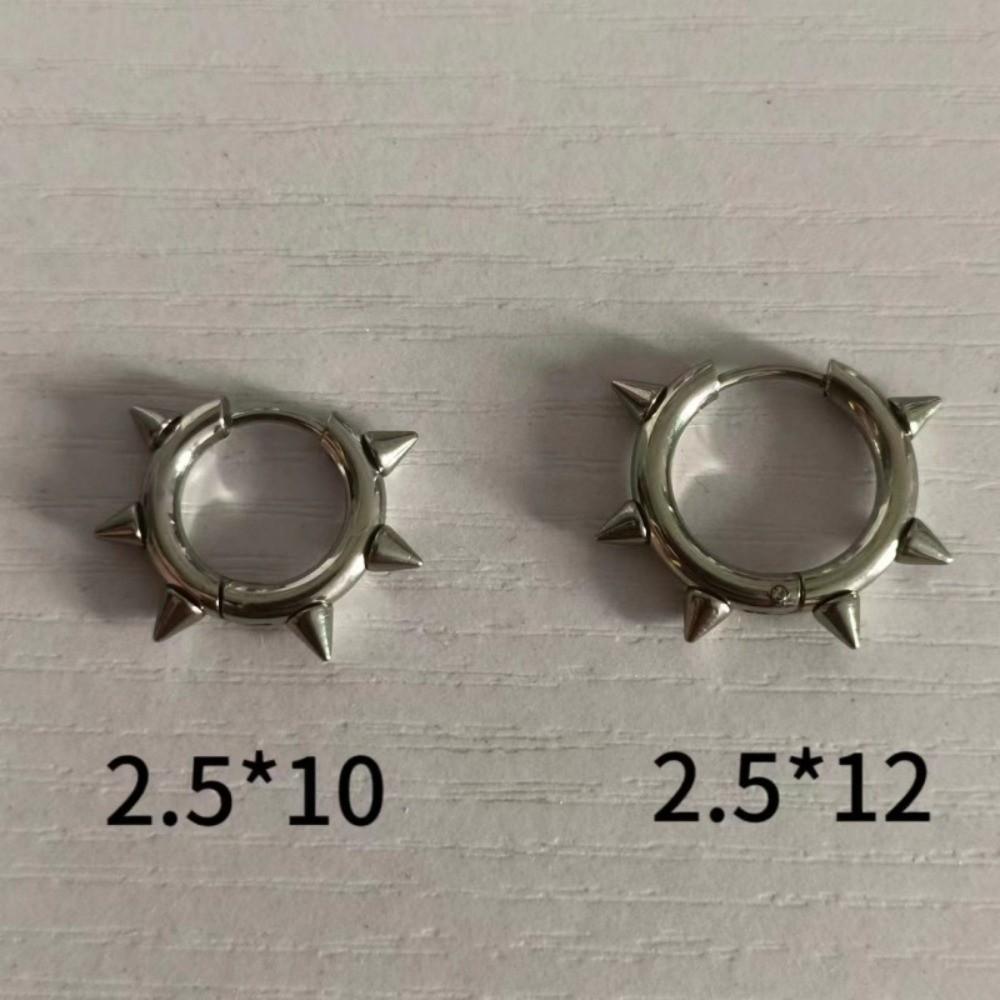 Stainless Steel Spike Hoop Earrings Hollow Out Design Punk Stud Jewelry for Women Men