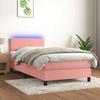 VidaXL Slat Bed Base with Mattress and LED, Upholstered Bed, Single Bed, Adult Bed for Interior Bedroom, 3134266