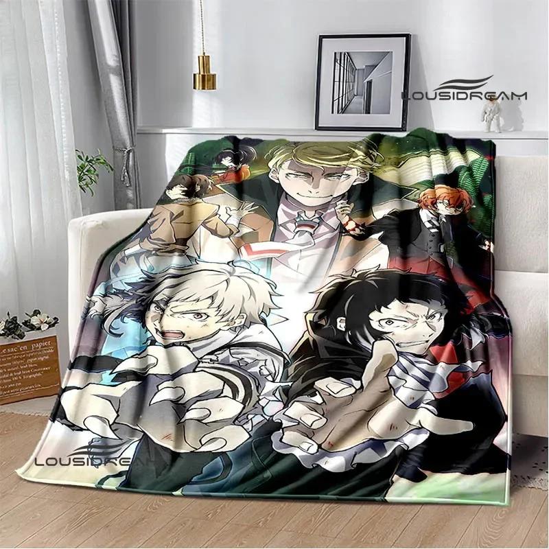 Cartoon Bungou Stray Dogs bedruckte Decken Picknickdecke Warme Flanelldecken Hausbettbezüge Decken für Betten Geburtstagsgeschenk