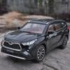 1/24 Toyota Highlander SUV 2023 Alloy Die Cast Toy Car Model Sound and Light Pull Back Children's Toy Collectibles Birthday Gift