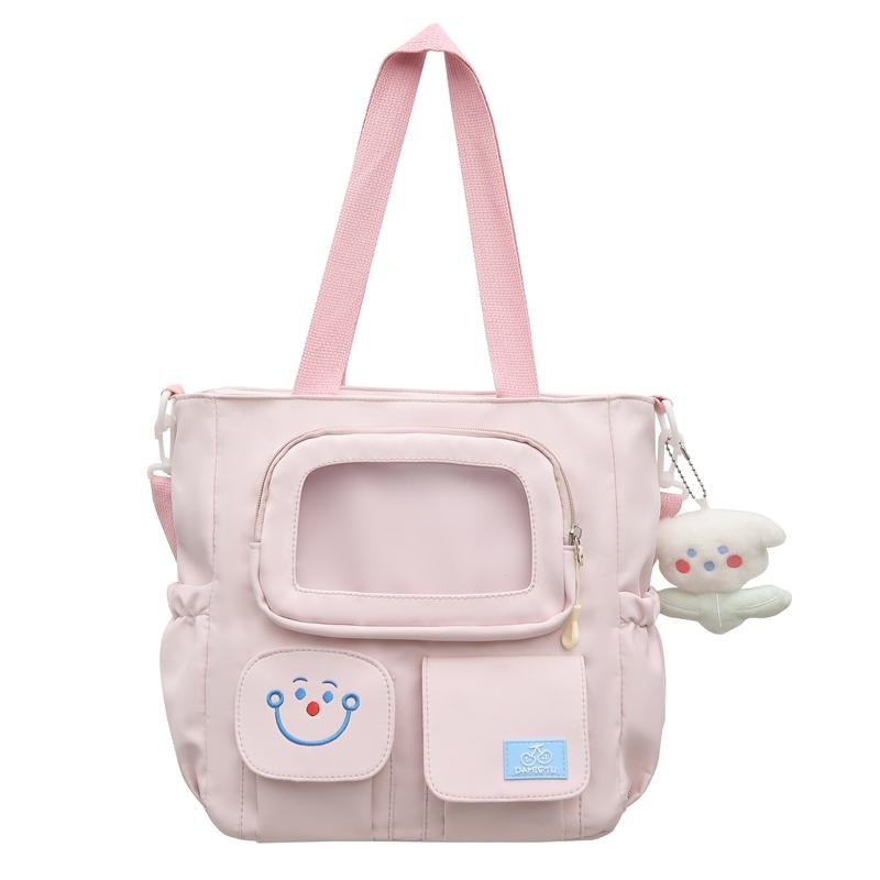 Student Large Capacity Crossbody Bag Color Block Girl Shoulder Bag Book Bag Handbag