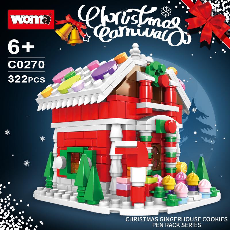 

Gingerbread Candy House with Lights - Woma Christmas Building Blocks for Holiday Gifts See details below