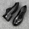 Leather Shoes Men's Genuine Leather Business Dress Derby Shoes 2025 New Heightening Cowhide Wedding Groom Civil Servant Shoes