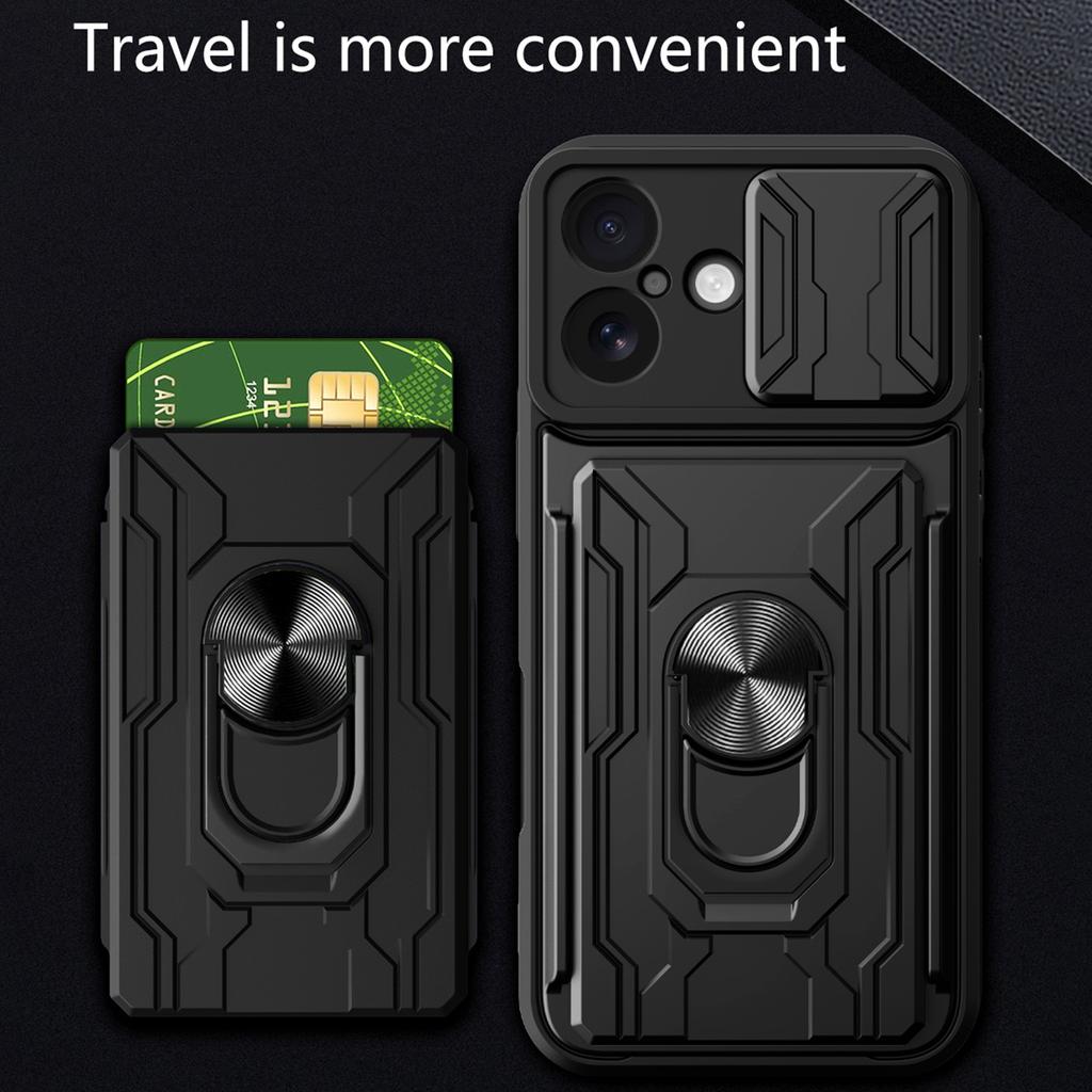 Für iPhone 17 Hülle PC+TPU Ständer Handy-Rückseite mit Kameraschieber