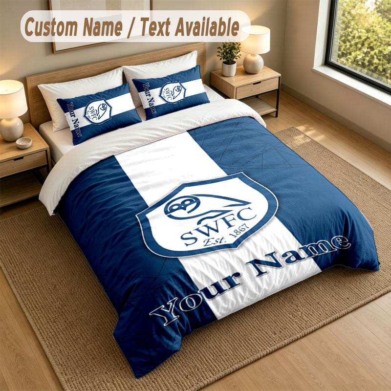 Bedding Set 1 Duvet Cover 2 Pillowcases Sheffield Wednesday FC Print Soft Bed Linen Bedroom Decor