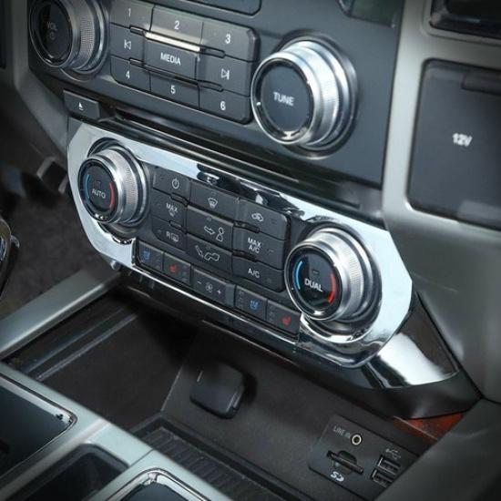 4X Central Control Switch Panel Trim Decor Cover For Ford F-150 2015- Chrome