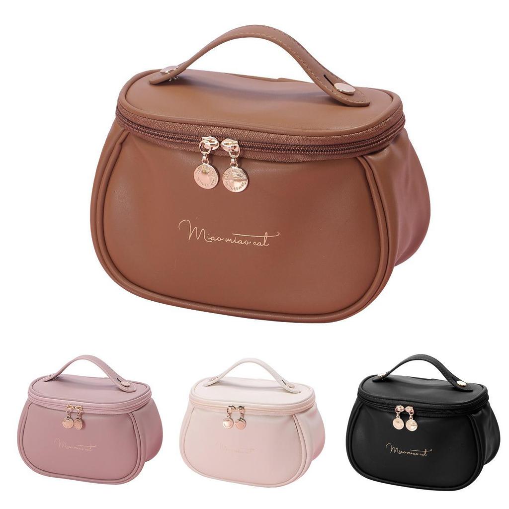 Stylish Large-Capacity Waterproof Makeup Bag with Handle – Portable Luxury Lipstick Storage