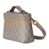 Gucci Detachable shoulder strap zipper closure leather leather trim handheld crossbody bag super mini women's taupe