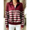Womens Striped Color Block Sweater Loose Vintage Lazy Knitwear Fall Winter Outerwear
