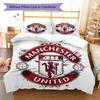 Man Utd Bedding Quilt Set Quilt Cover Pillowcase Home Decoration Birthday Gift (1 * Duvet Cover + 2 * Pillowcase, Without Core)