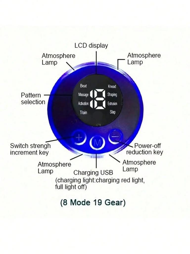 LCD Displej EMS Masáž Krku Elektrický Masážní Přístroj Krční Páteř Krk Záda Náplast 8 Režimů Pulzní Svalový Stimulátor