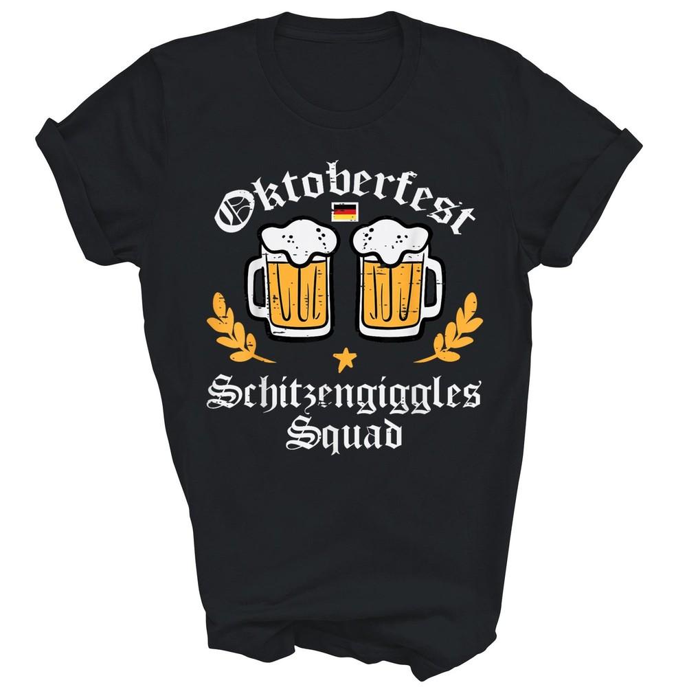 

Oktoberfest Schitzengiggles Squad German Drinking Unisex Shirt Gift 3XL