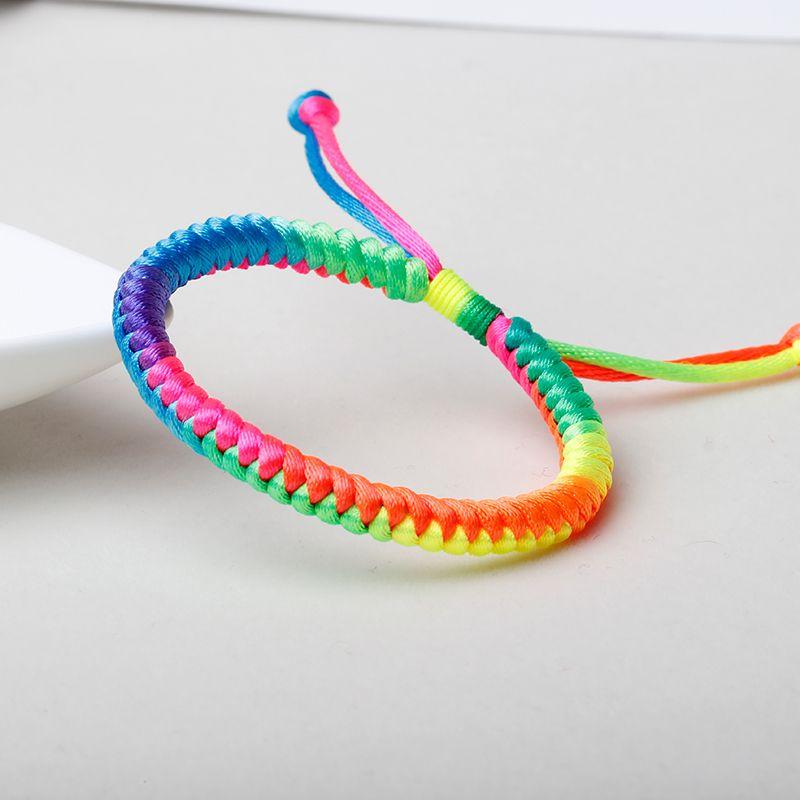 

Плетеный вручную детский парный браслет в стиле Сяо Чжаня из красной веревки 11cm Diamond knot-colorful rope (retractable)
