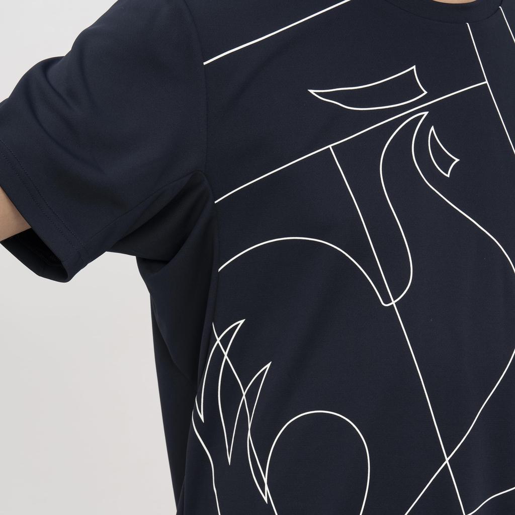 Coq Tennis Practice Graphic Practice UV CUT Cooling Tennis Easy To Raise NV00 [Le Sportif] Shirt, Shirt, Sweat-Absorbent, Quick-Drying, (UPF50+),