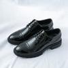 Large size autumn casual leather shoes fashion men's business shoes Korean version trend groom wedding shoes