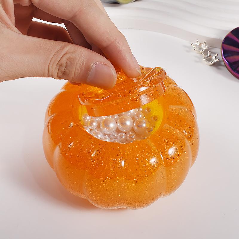 Pumpkin Storage Box Mold Halloween Pumpkin Silicone Jewelry Box Mold Storage Box Container Mold With Lid