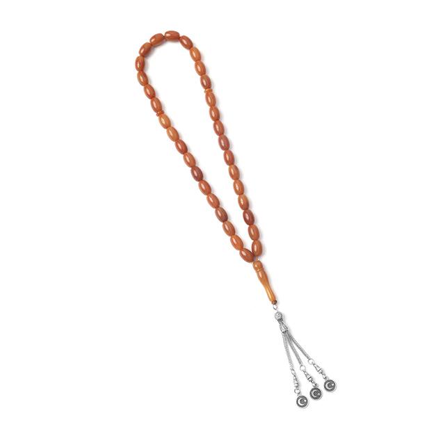 Saudi-Arabische Gebetsperlen: 33 Perlen Rosenkranzarmband mit Stern- und Mondanhänger