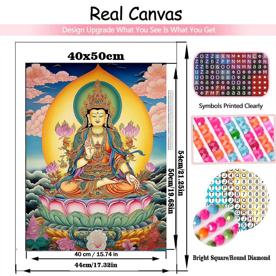 5D Religiöse Kunst Diamant Malerei DIY Buddha Lotus Kreuz Stickerei Volle Quadratische Kreis Mosaik Puzzle Dekoration Handwerk