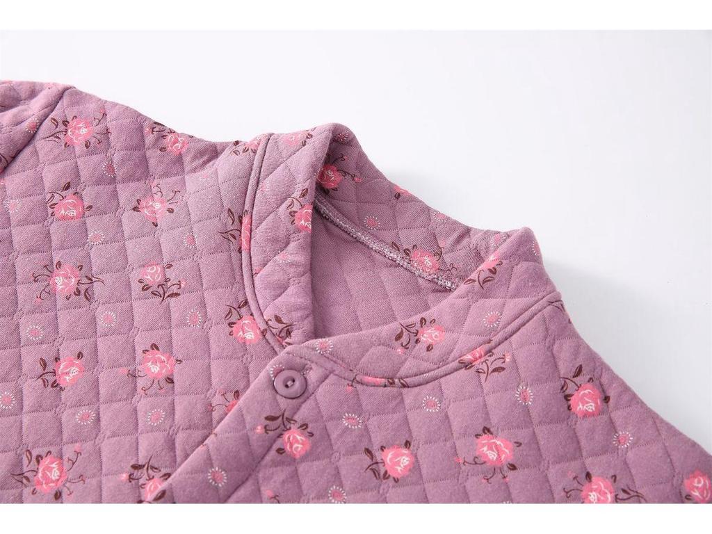 Women's Plus-Size Quilted Pajama Set for Middle-Aged & Elderly