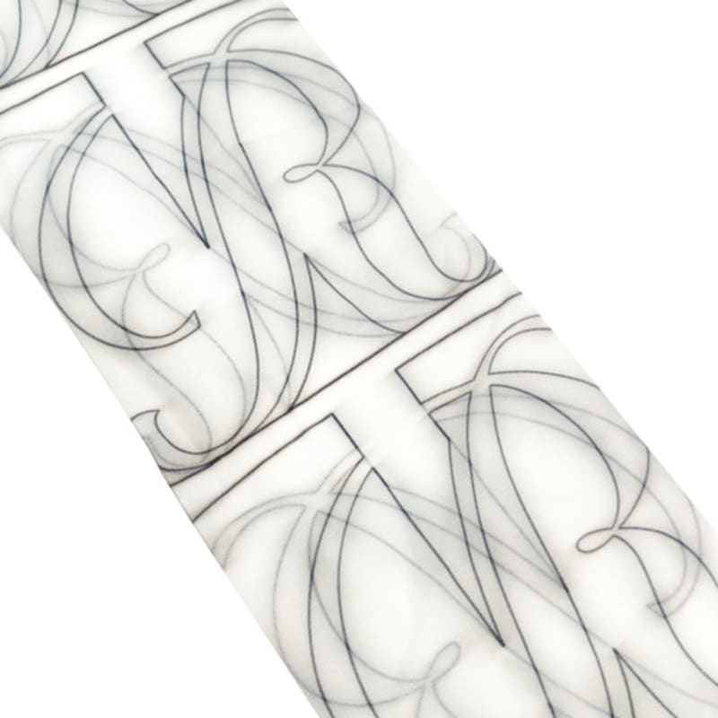 Romantic tiger monogram B&W knee stockings (macro)