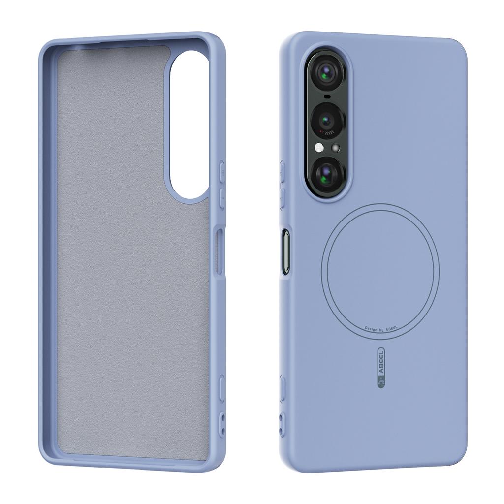 Silicone Magnetic Phone Case for Sony Xperia 1 VII VI 5VI 10V 2026 Liquid Comfortable Feel Built Flocking Protect Cover