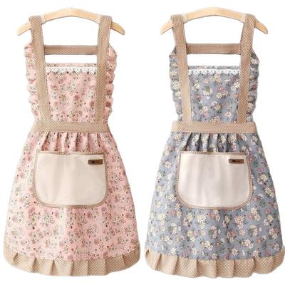 1PC Floral Princess Apron with Adjustable H-Strap and Handbag | Perfect for Cooking, Baking and Restaurant Use