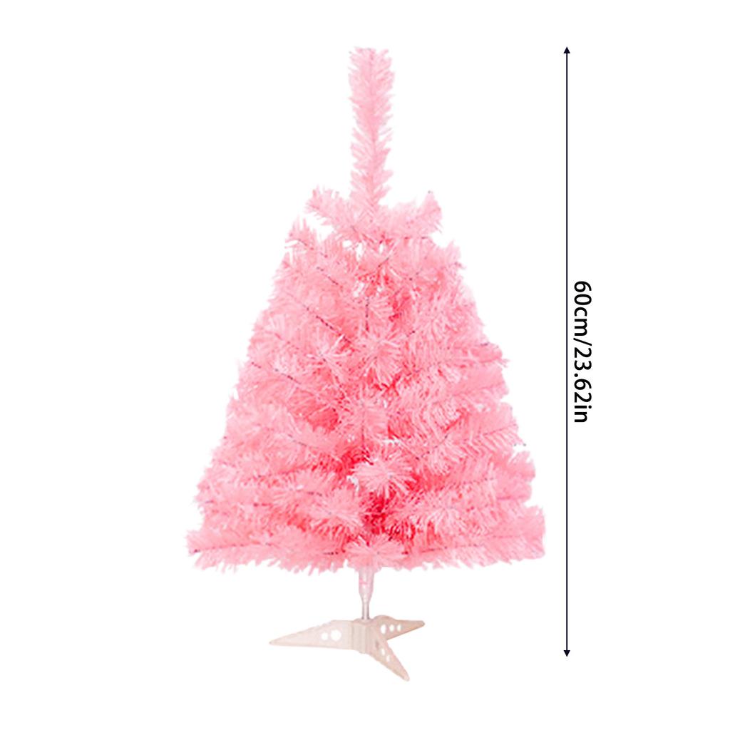 Christmas Tree Set Pink 60CM Size With Star Ball Ornament Detail Festive Holiday Tabletop Decor Christmas Decoration Accessory