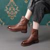 British Style Martin Boots Female Real Soft Leather New Products Single Boots Flat Bottom Soft Bottom Fashionable Simple Versatile Short Boots Women