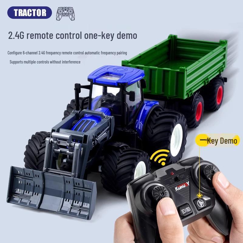 Children's Remote Control Harvester Tractor Toy - Educational Inertial Model for Kids 3+