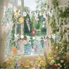 Funny Long Leaves Flower Banner Hanging Flower Flag Floral Leaf Paper Banner  Summer Party