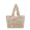 New large-capacity fashion tote bag plush contrasting color simple shoulder underarm bag handbag winter