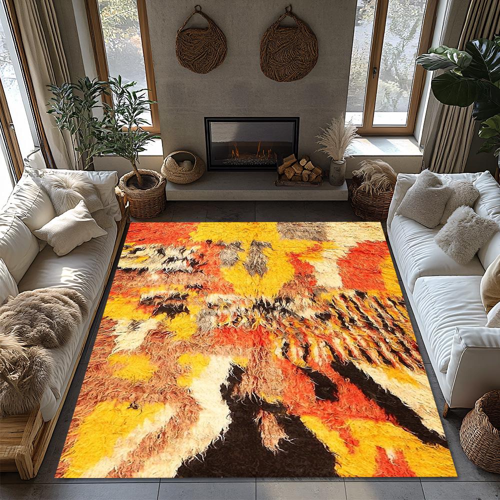 Cozy Modern Abstract Area Rug Non-Slip Indoor Outdoor Doormat Home Decor Floor Mat Living Room Bedroom Accent Rug Stylish Design