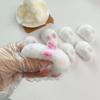 Squishy Kawaii Handmade Silicone Mini White Rabbit Flocked Snow Powder Bunny Soft Pendant Girl Cute Birthday Gift Kids Toys