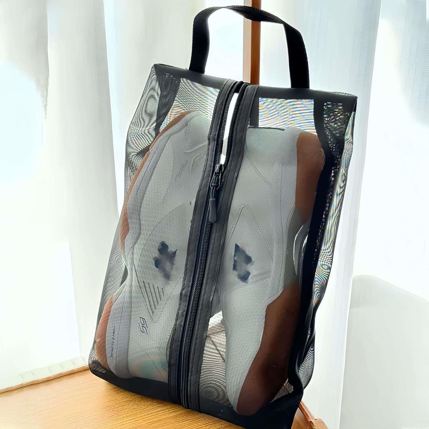 

1Pc Shoe Bags Portable Travel Organizer Large Capacity Shoes Storage Pouch Travel M чёрный