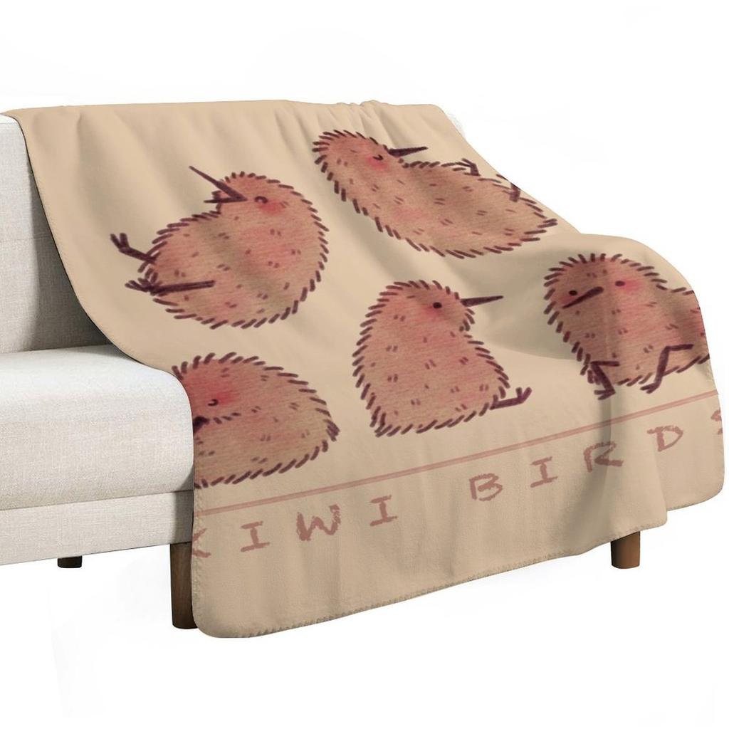 Cute Kiwi Birds 2 Throw Blanket Elegant Warm Throw Blanket for Hotel Home