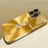 Gehärtetes Glas Handyhülle Luxuriöse Handyhülle Buchstabe „Z“ Goldmuster Design Für iphone 17 Air 16 Pro 15 ProMax 14 13 12 11 Plus