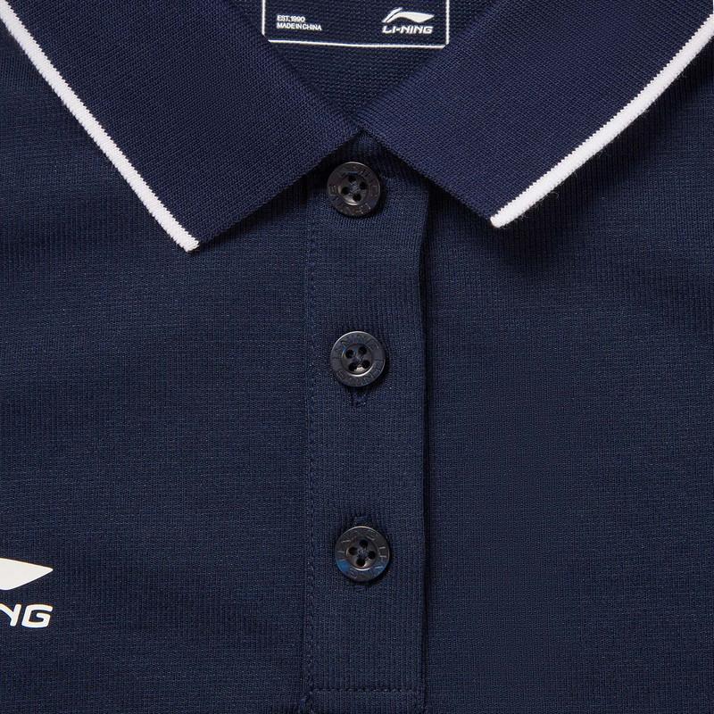 Li-Ning Comfortable Breathable Polo Shirt Women Tops Deep-Navy APLW476-4