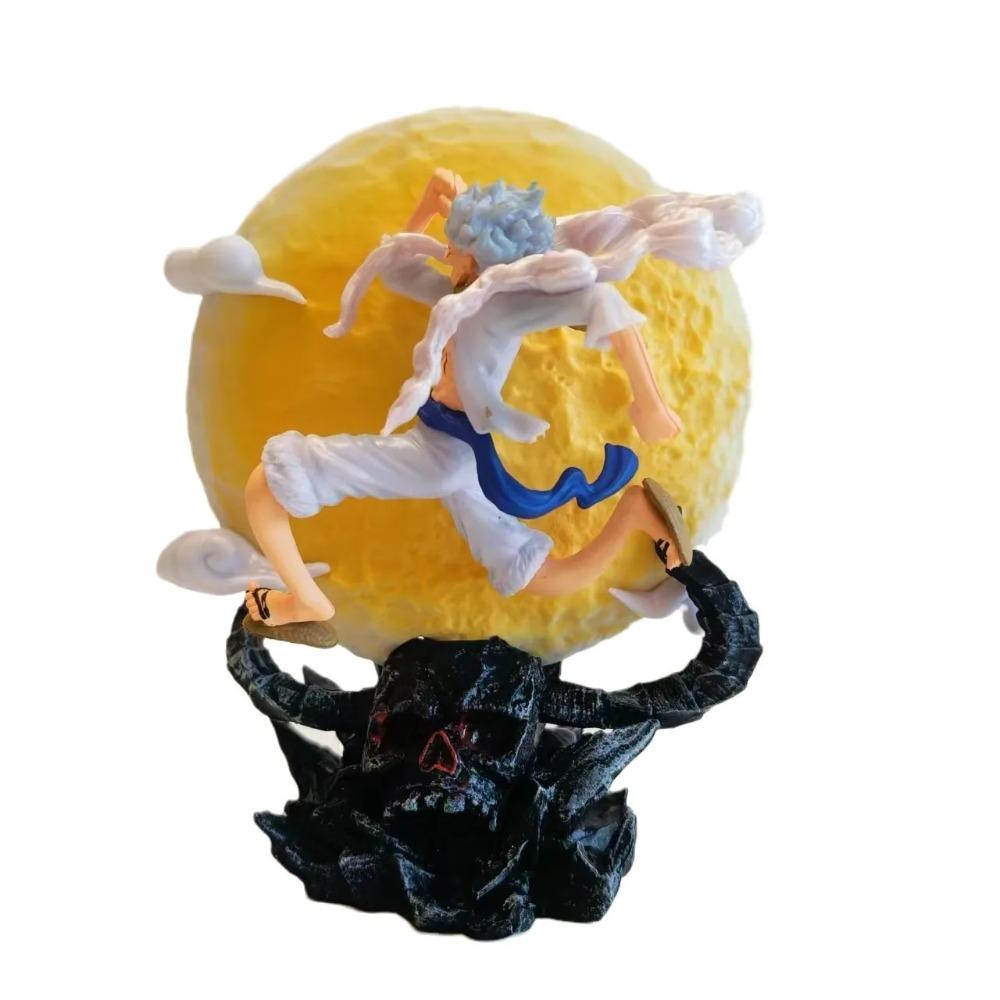 12cm One Piece Anime Figure Moon Fairy Nika Monkey D Luffy Gear 5 With Moon Light Action Figure Statue Model Collection Toys
