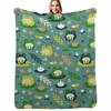 Cute Frogs Pattern Throw Blanket Summer Cool Breathable Blanket for Sleeping
