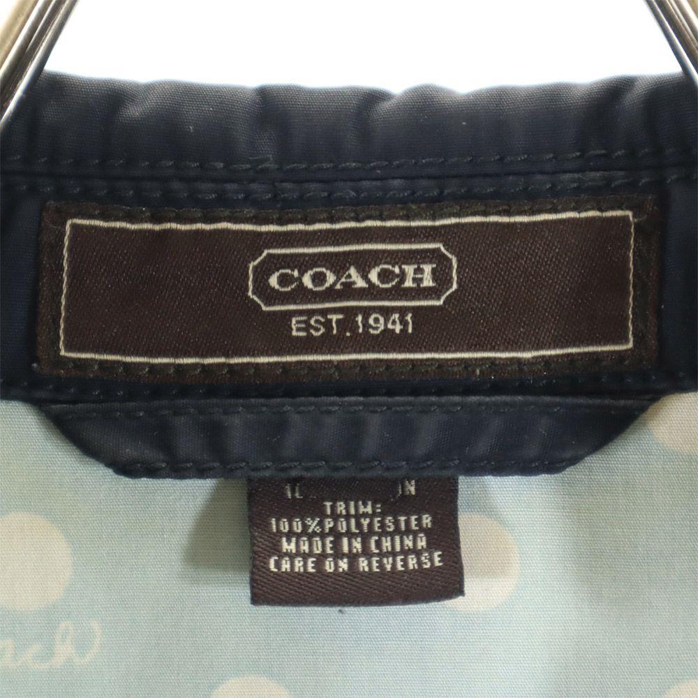 COACH Stainless collar coat 4 Navy Women Used