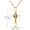 Vnox Stainless Steel Saint Benedict Cross Necklace, 28*53.5mm Jesus Crucifix Pendant Link Chain, Catholic Religious Gift for Men