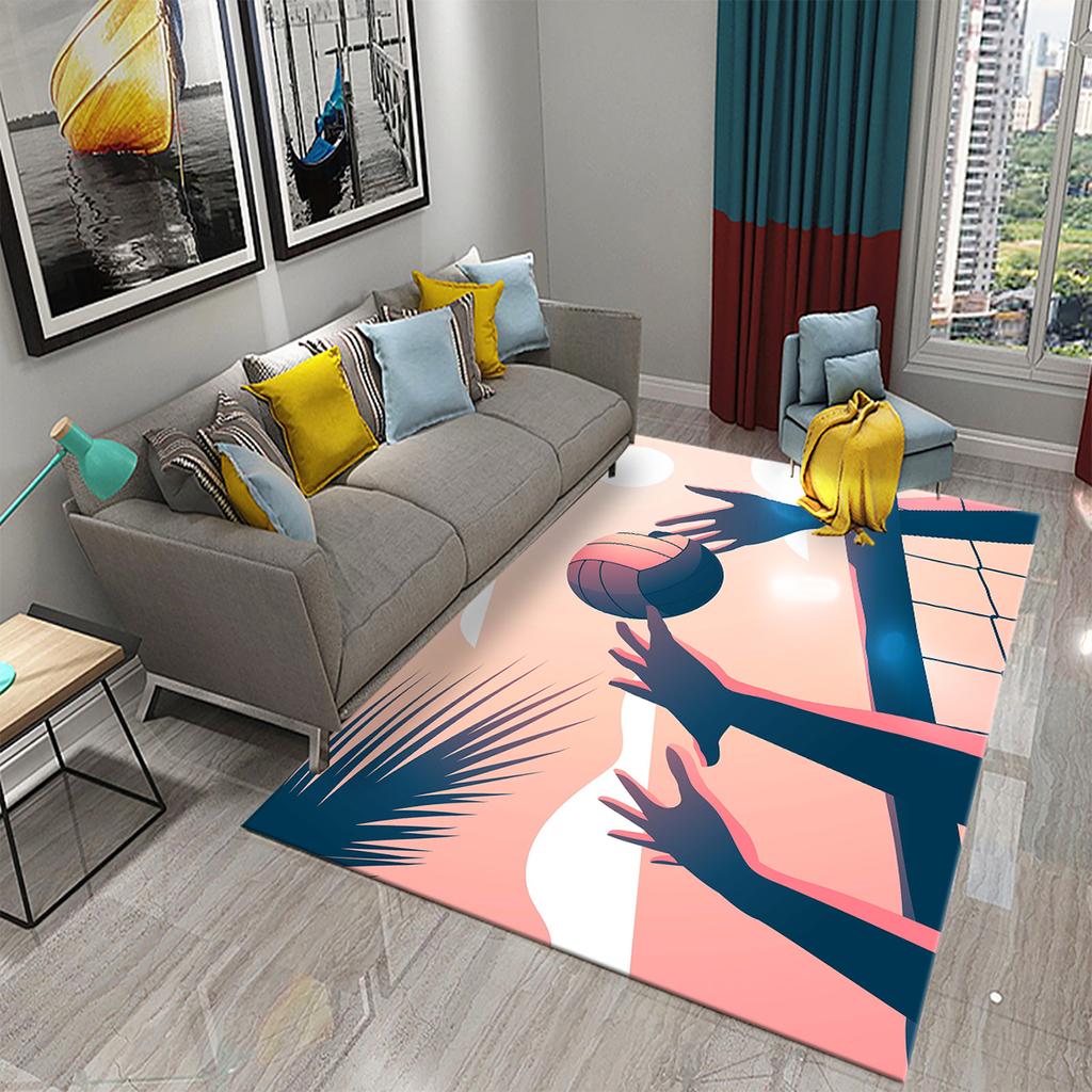 3D Fashion Volleyball Pattern Carpet for Living Room Bedroom Kitchen Bathroom Door Entrance Anti-slip Large Carpet Home Decor