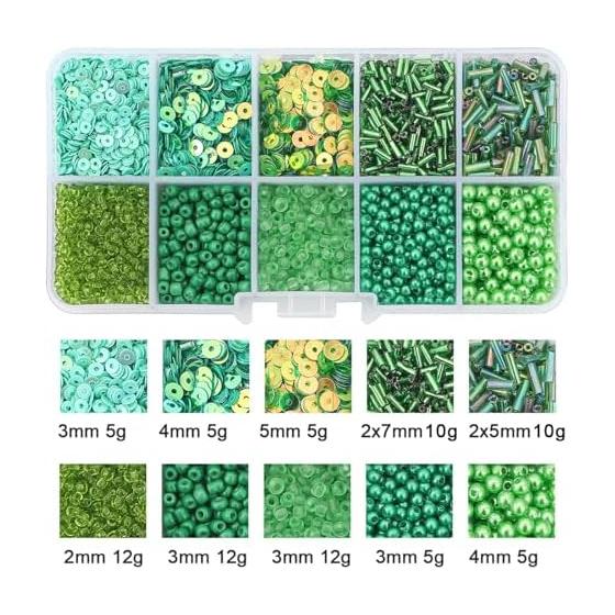 Glass Beads Seed Beads 10 Colors Set 2-5mm Colorful Small Kit Round Seed Accessory Kit Sequins Transparent Core Handicrafts Small Crafts Round DIY