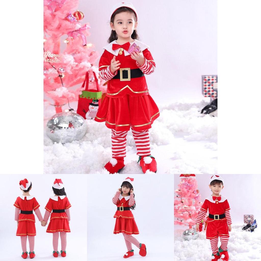 Joyful Christmas Elf Toddler Outfit For Xmas Party Claus Costume